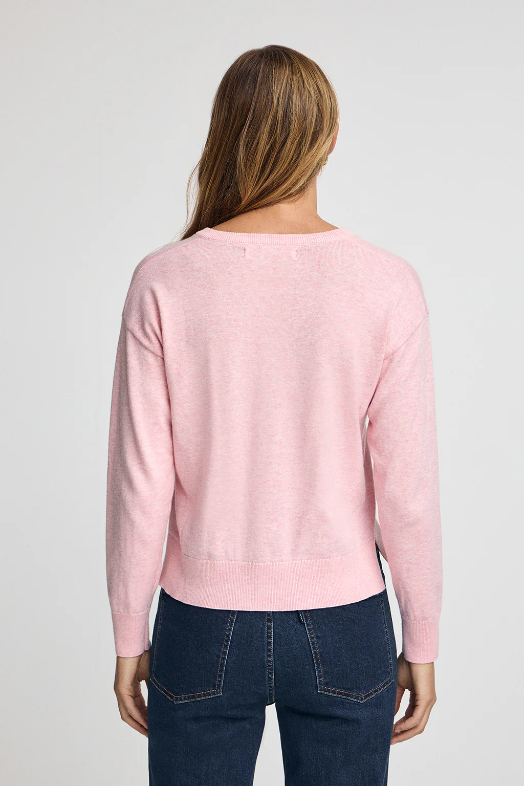 Women’s 2-pack cotton knit jumpers in black and pink marl with V-neck and Rigby Go embroidery - Image 5