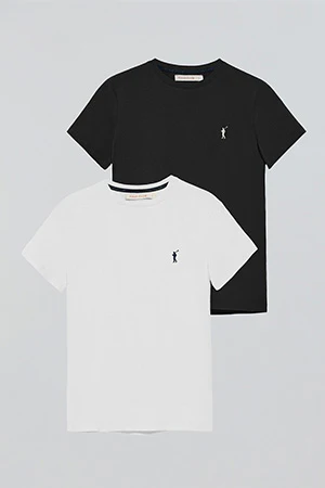 Short-sleeve T-shirt with Rigby Go embroidered logo 2 women's pack (black and white) - Image 9
