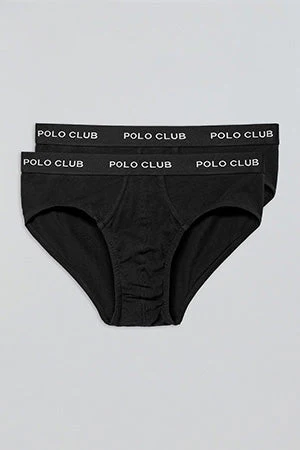 Black briefs with Polo Club detail 2 pack - Image 5