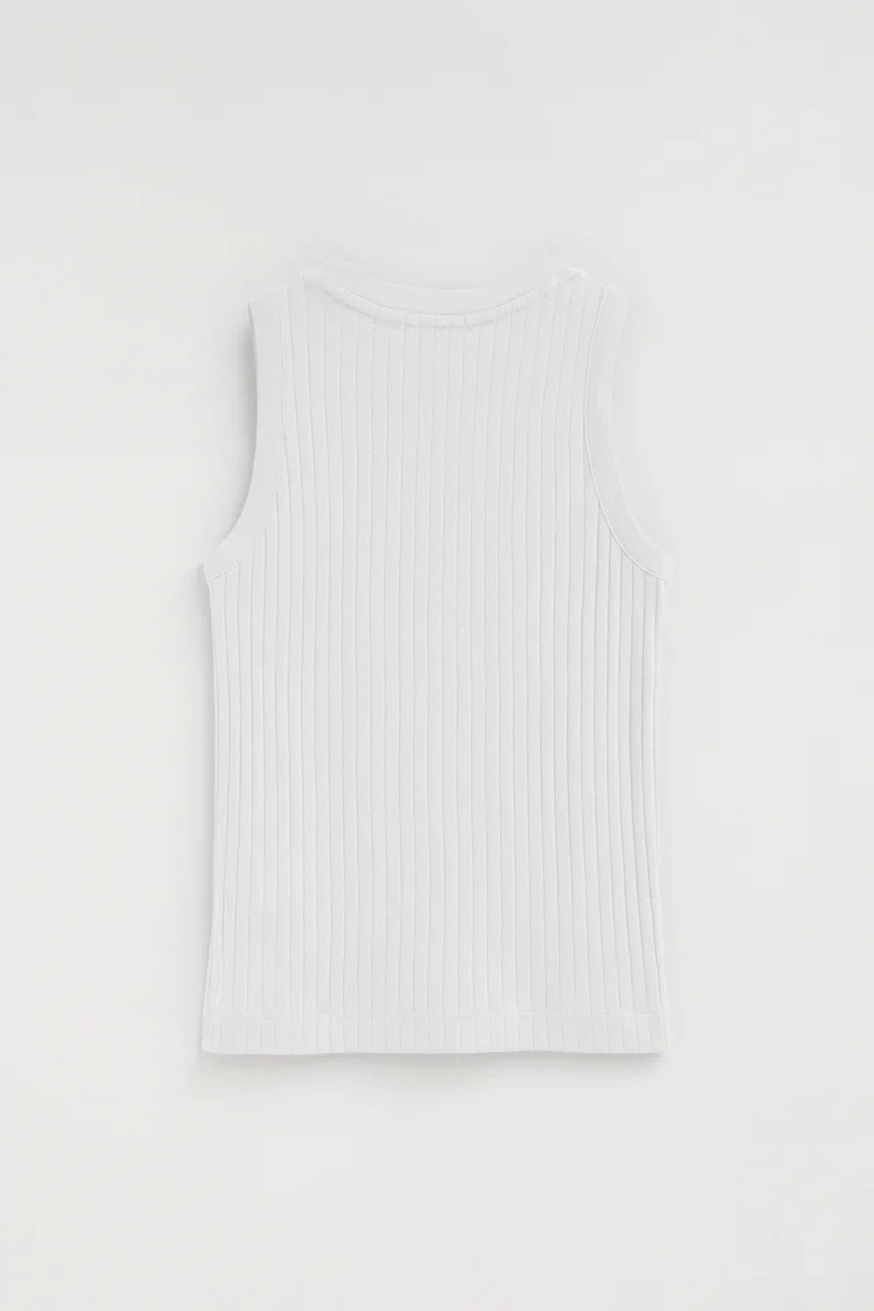 Women’s 2-pack sleeveless ribbed T-shirts in navy blue and white with Polo Club logo - Image 4