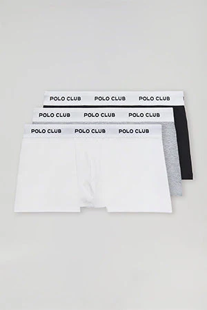 3 Pack of boxers (black/grey/white) with Polo Club logo - Image 7