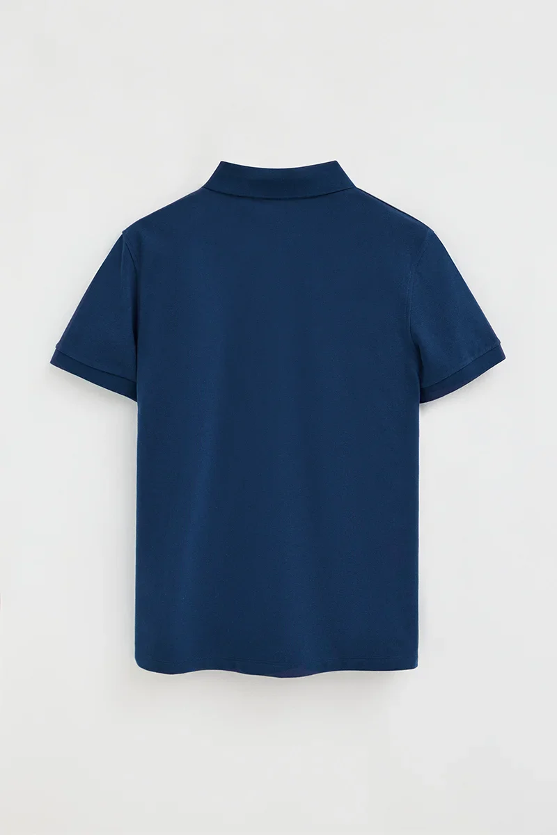 Men’s 3-pack polo shirts in black, white and indigo blue with slim fit and Rigby Go embroidery - Image 4