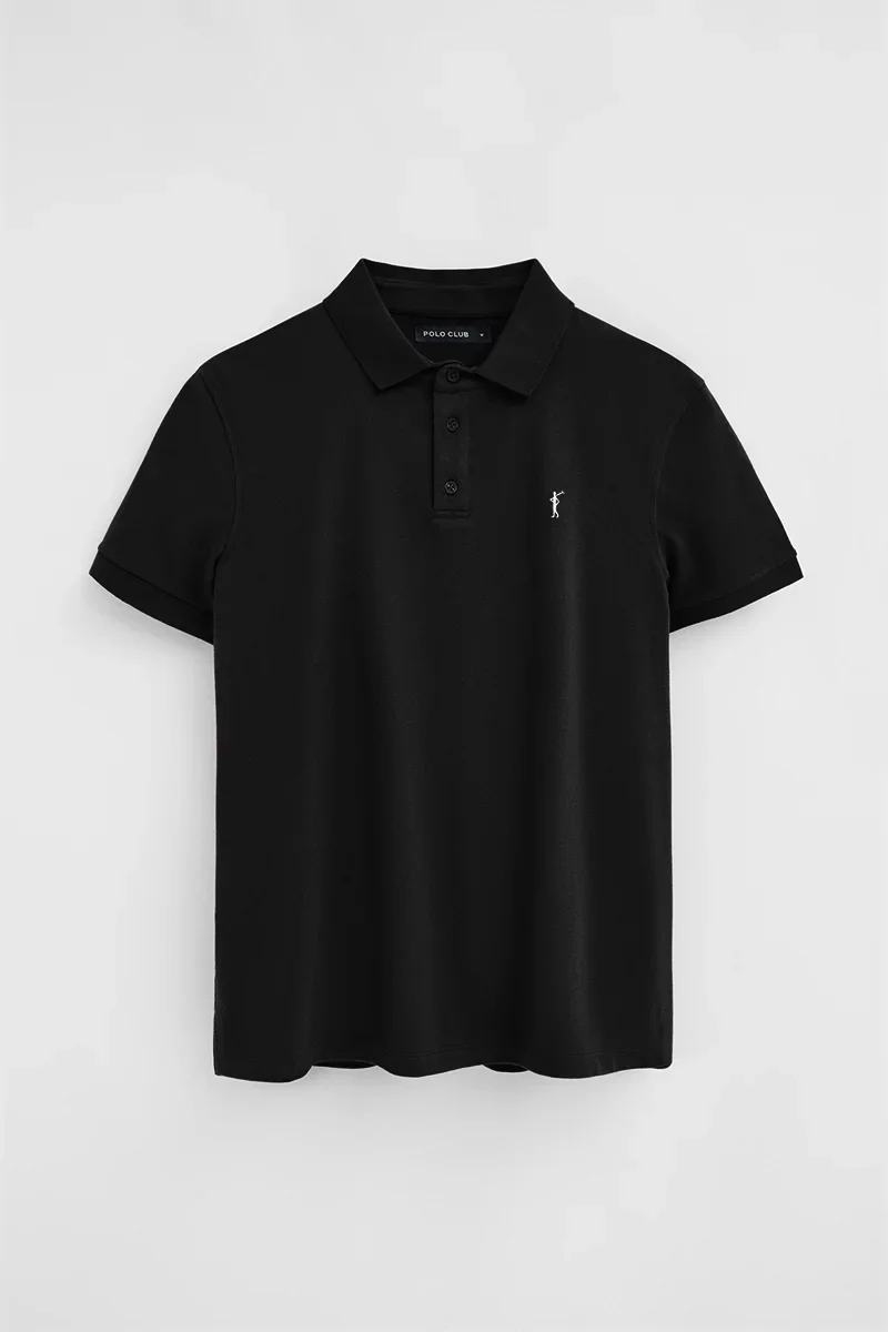 Men’s 3-pack polo shirts in black, white and indigo blue with slim fit and Rigby Go embroidery - Image 8