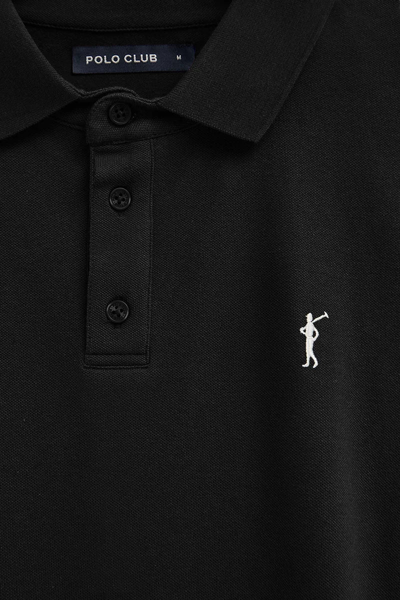 Men’s 3-pack polo shirts in black, white and indigo blue with slim fit and Rigby Go embroidery - Image 9