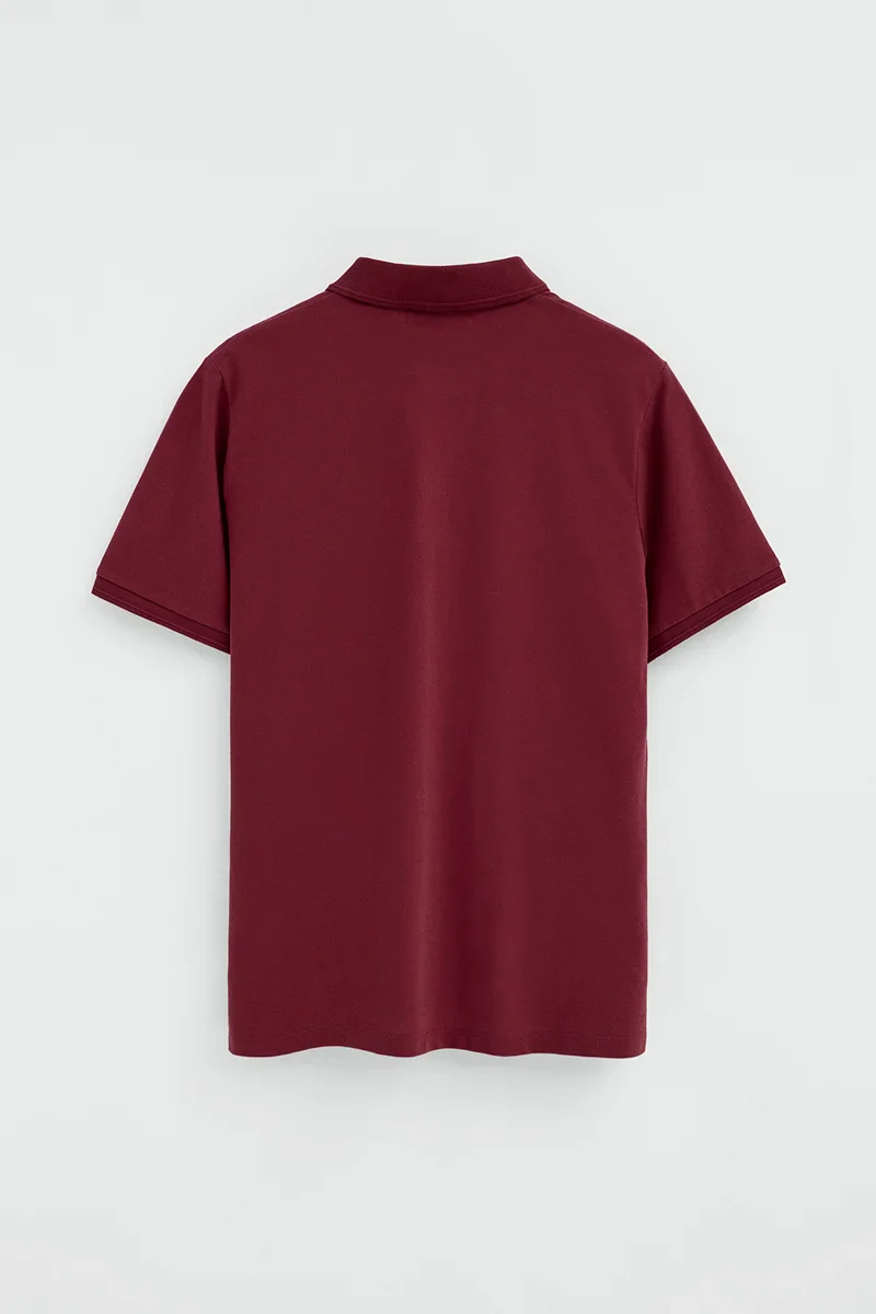 Men’s 3-pack polo shirts in denim blue, bottle green and maroon with short sleeves and Rigby Go embroidery - Image 4
