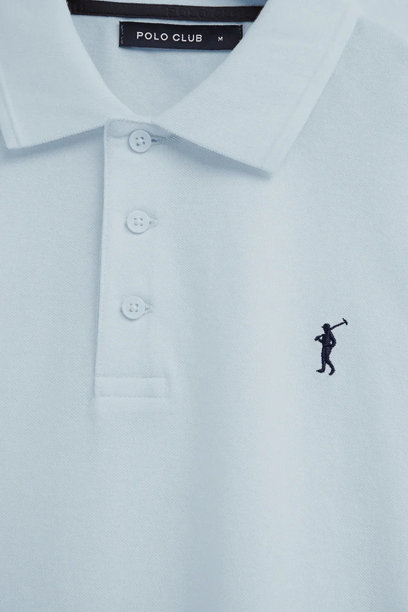 Men’s 3-pack polo shirts in light blue, navy blue and white with short sleeves and Rigby Go embroidery - Image 6