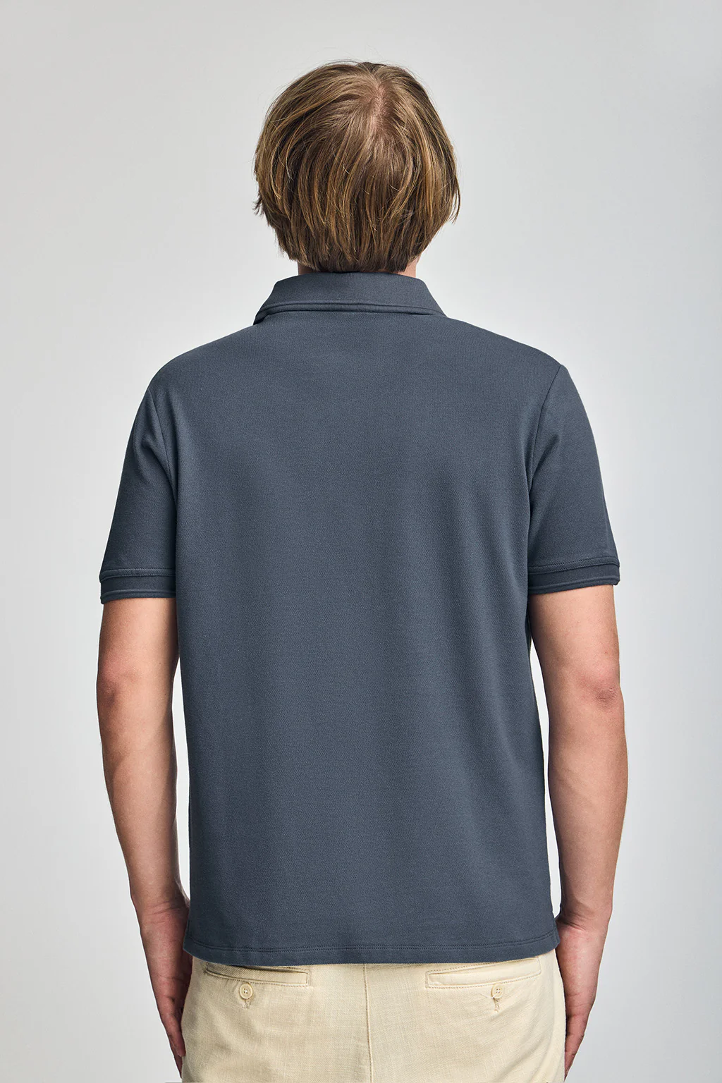 Three-button polo shirt with Rigby Go logo 3 pack (maroon, denim blue and beige) - Image 13