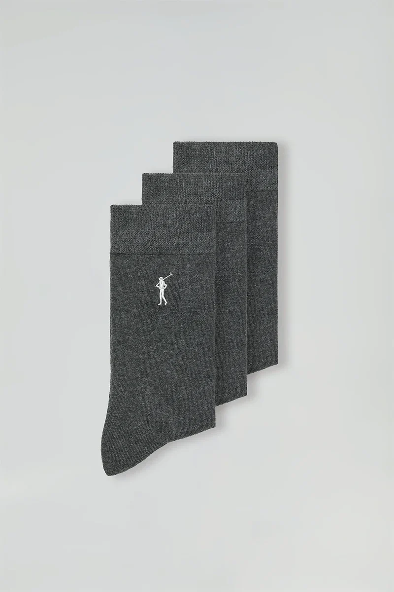 Men’s 3-pack dark-grey socks with Rigby Go logo - Image 6