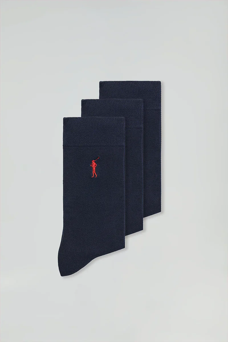 Men’s 3-pack navy-blue socks with Rigby Go logo - Image 6