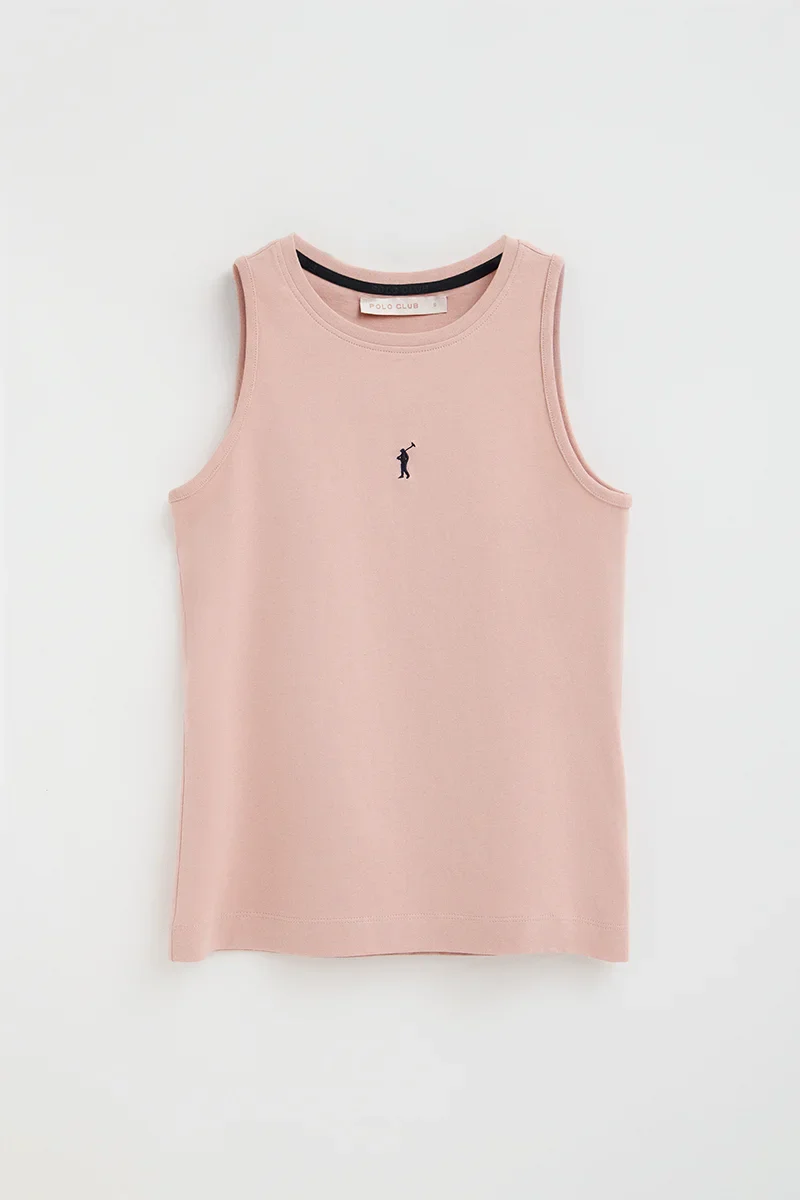Women’s 3-pack sleeveless T-shirts in navy blue, white and pale pink with slim fit and Rigby Go embroidery - Image 5