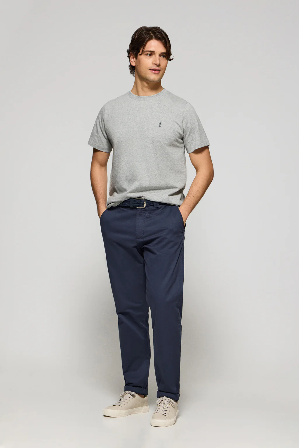 Short-sleeve T-shirt with Rigby Go logo 3 pack (navy blue, white and grey marl) - Image 10