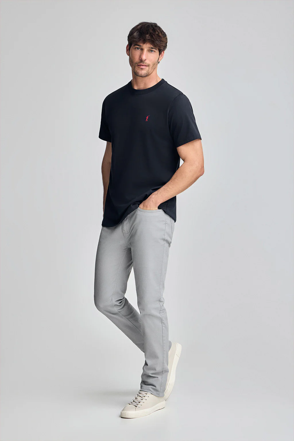Short-sleeve T-shirt with Rigby Go logo 3 pack (navy blue, white and grey marl) - Image 15