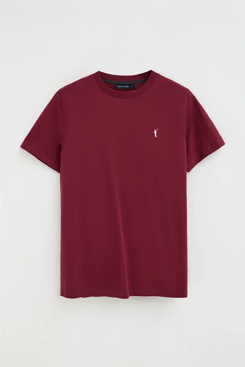 Men’s 3-pack T-shirts in black, maroon and white with short sleeves and Rigby Go embroidery - Image 2
