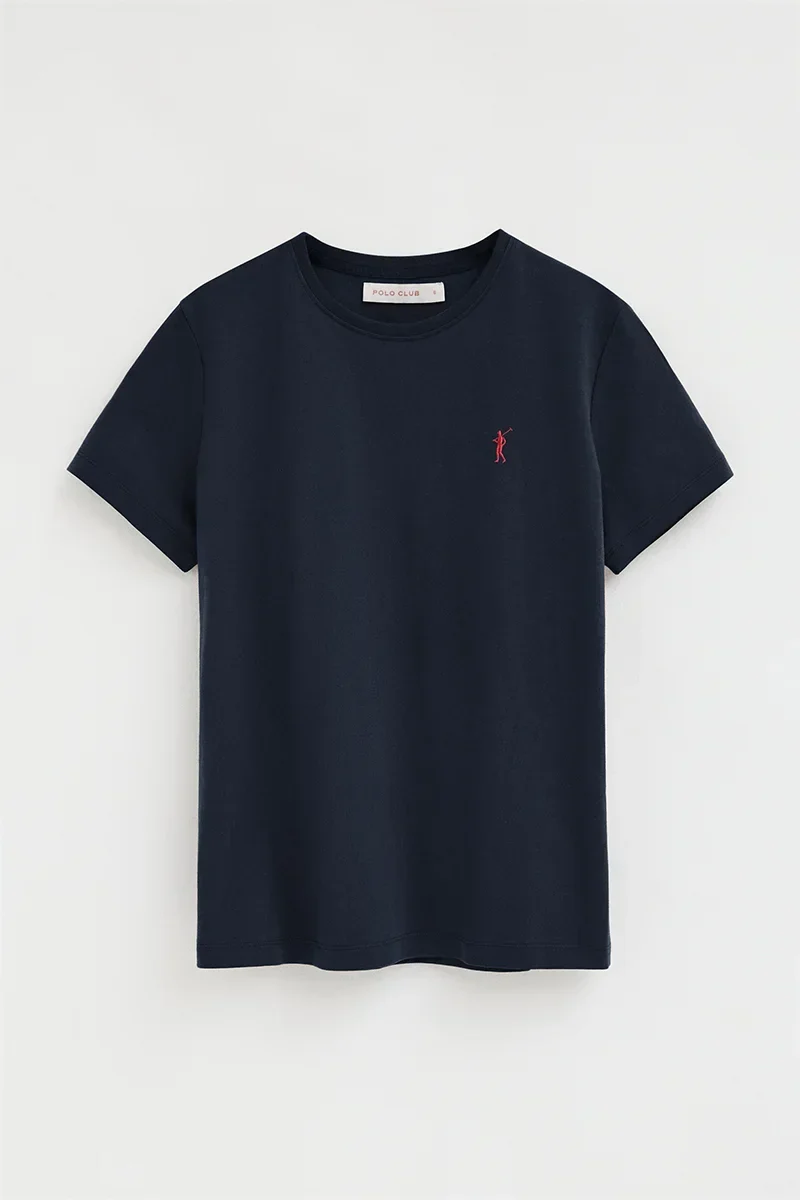 Women’s 3-pack T-shirts in black, navy blue and white with short sleeves, round neck and Rigby Go embroidery - Image 2