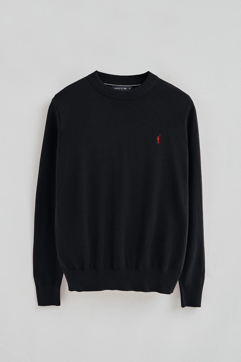 Men’s 3-pack cotton jumpers in black, navy and camel marl with round neck and Rigby Go embroidery - Image 11