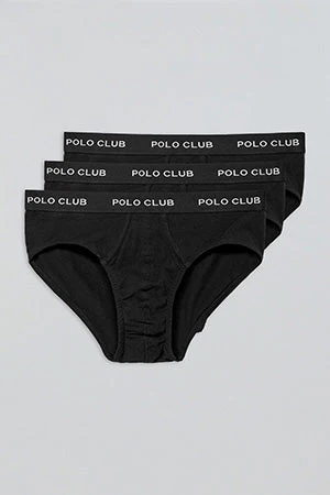 Black briefs with Polo Club detail 3 pack - Image 6