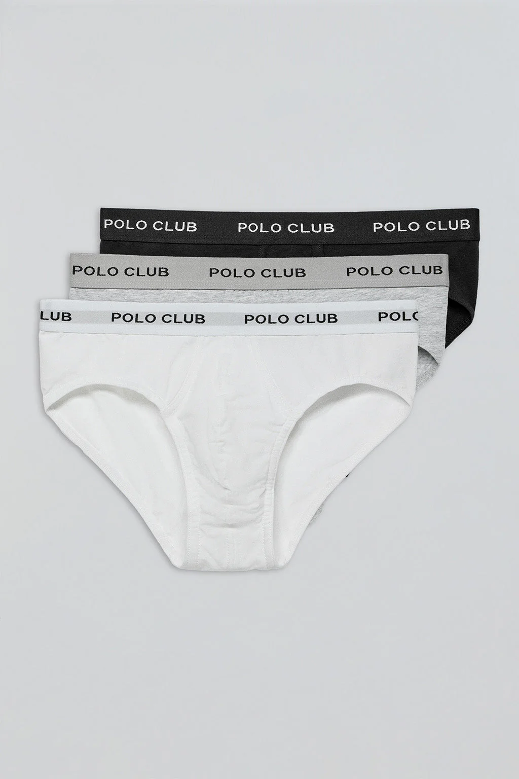 Briefs with Polo Club detail 3 pack (black, grey and white) - Image 7