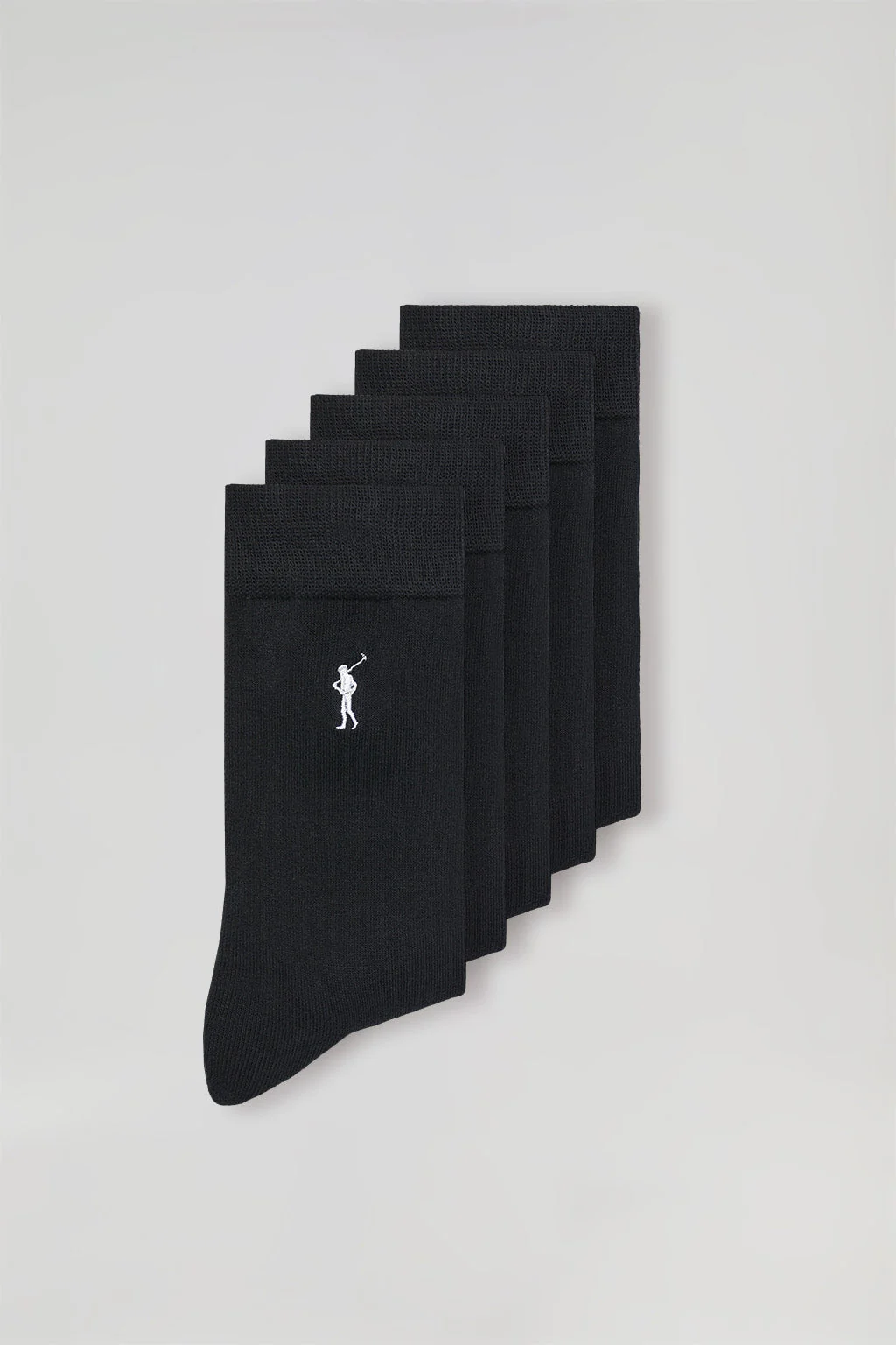 5 Pair pack of black socks with Rigby Go logo - Image 6
