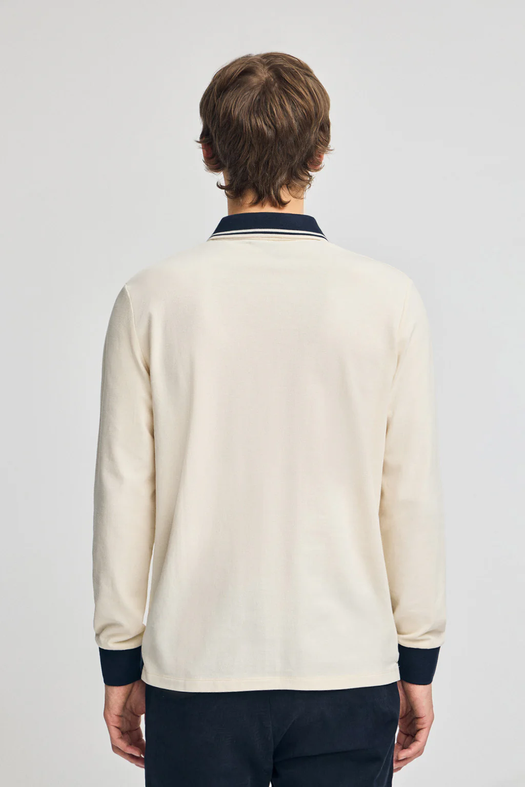 Nude long-sleeve polo shirt Anchor with nautical detail - Image 2