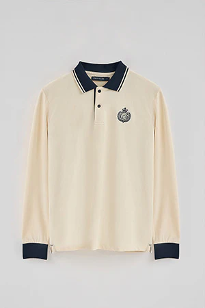 Nude long-sleeve polo shirt Anchor with nautical detail - Image 8