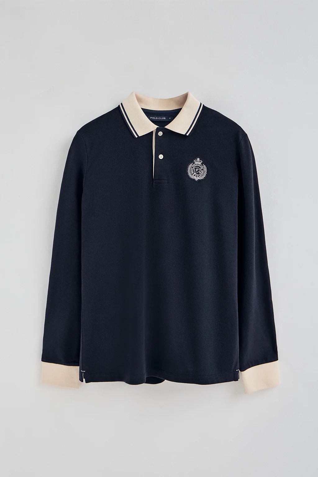 Navy-blue long-sleeve polo shirt Anchor with nautical detail - Image 5