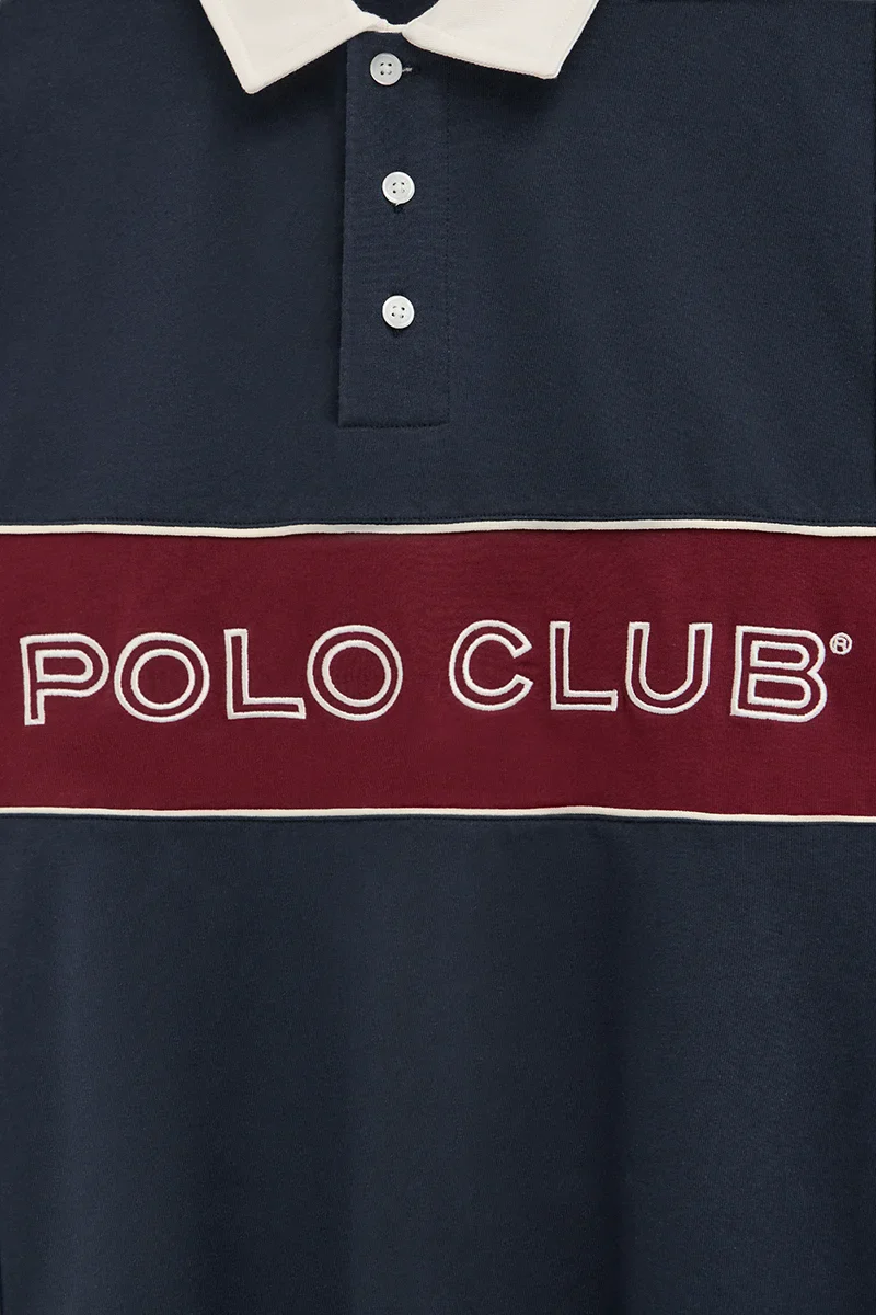 Navy-blue rugby polo shirt with Polo Club embroidery - Image 7