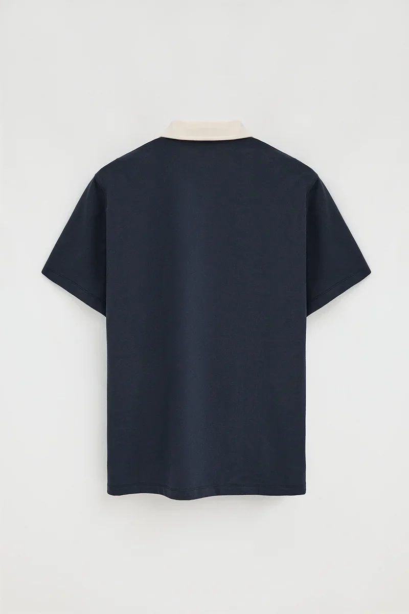 Navy-blue rugby polo shirt with Polo Club embroidery - Image 8