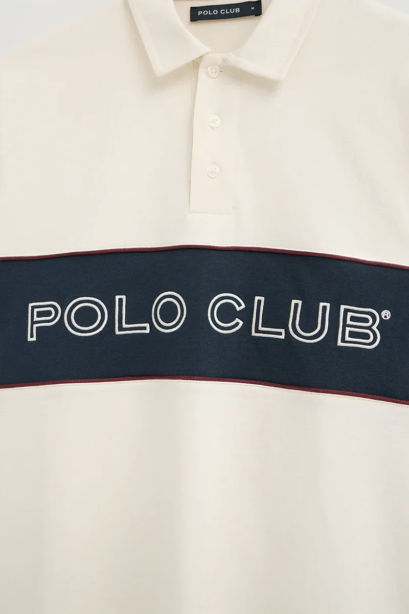 Nude rugby polo shirt with Polo Club embroidery - Image 7
