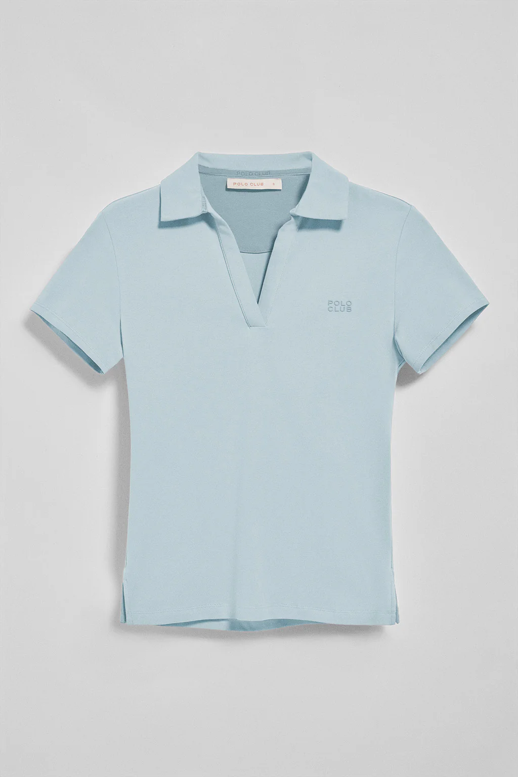 Light-blue buttonless polo shirt Pedraza with Polo Club rubber logo - Image 5