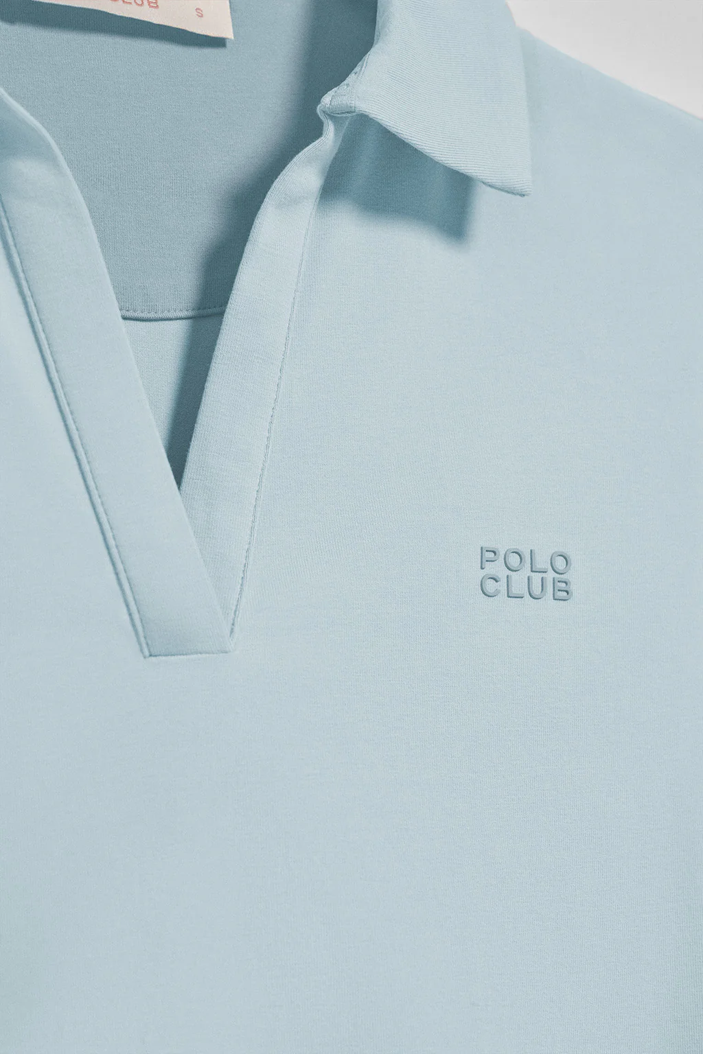 Light-blue buttonless polo shirt Pedraza with Polo Club rubber logo - Image 6