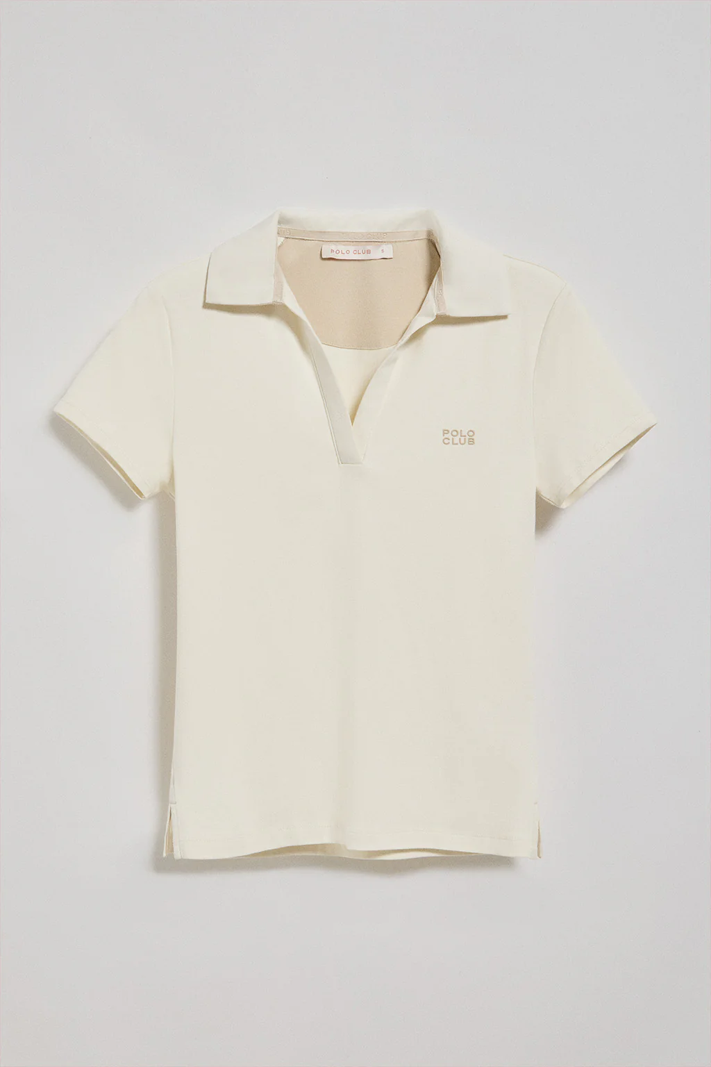 Nude buttonless polo shirt Pedraza with Polo Club rubber logo - Image 5