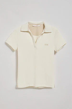 Nude buttonless polo shirt Pedraza with Polo Club rubber logo - Image 8