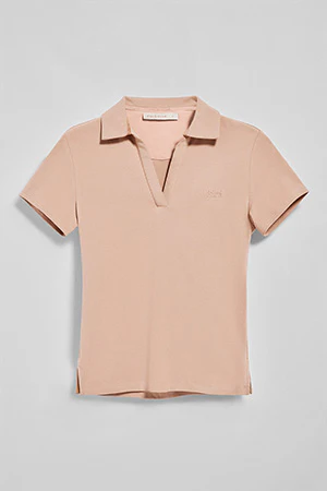 Blush-pink buttonless polo shirt Pedraza with Polo Club rubber logo - Image 8