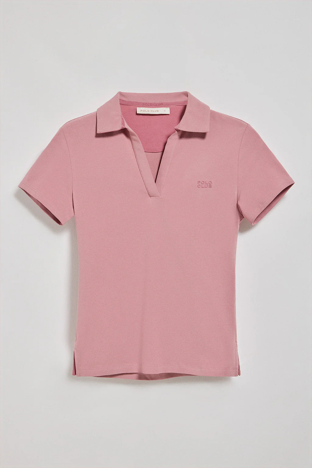 Dusty-pink buttonless polo shirt Pedraza with Polo Club rubber logo - Image 5