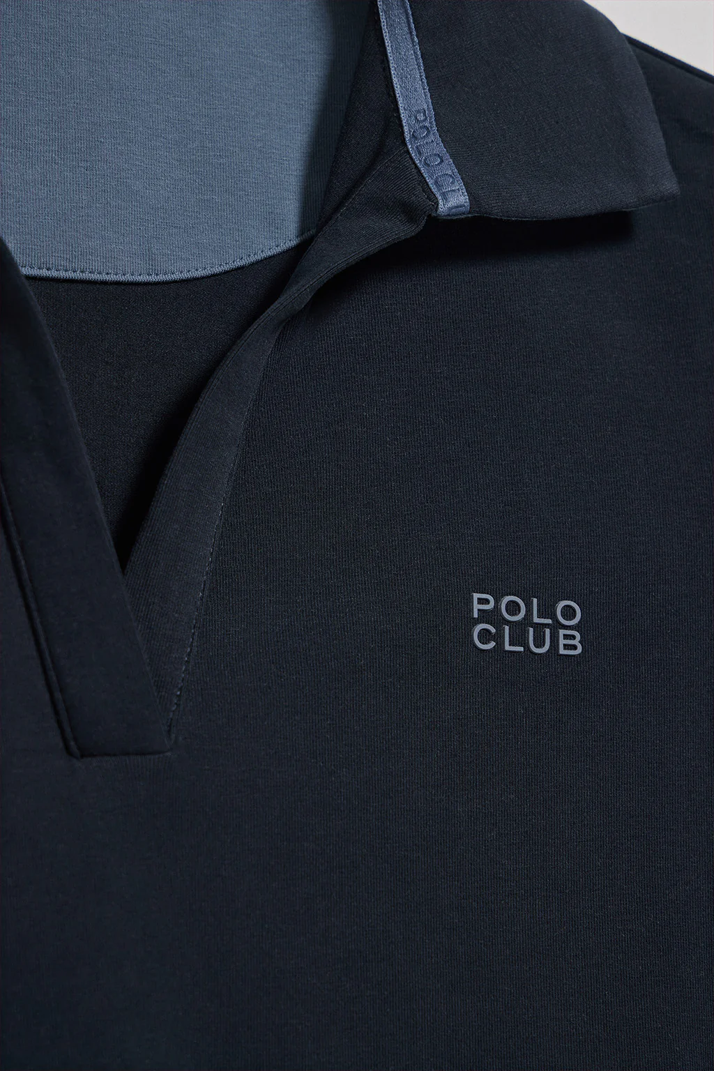Navy-blue buttonless polo shirt Pedraza with Polo Club rubber logo - Image 6