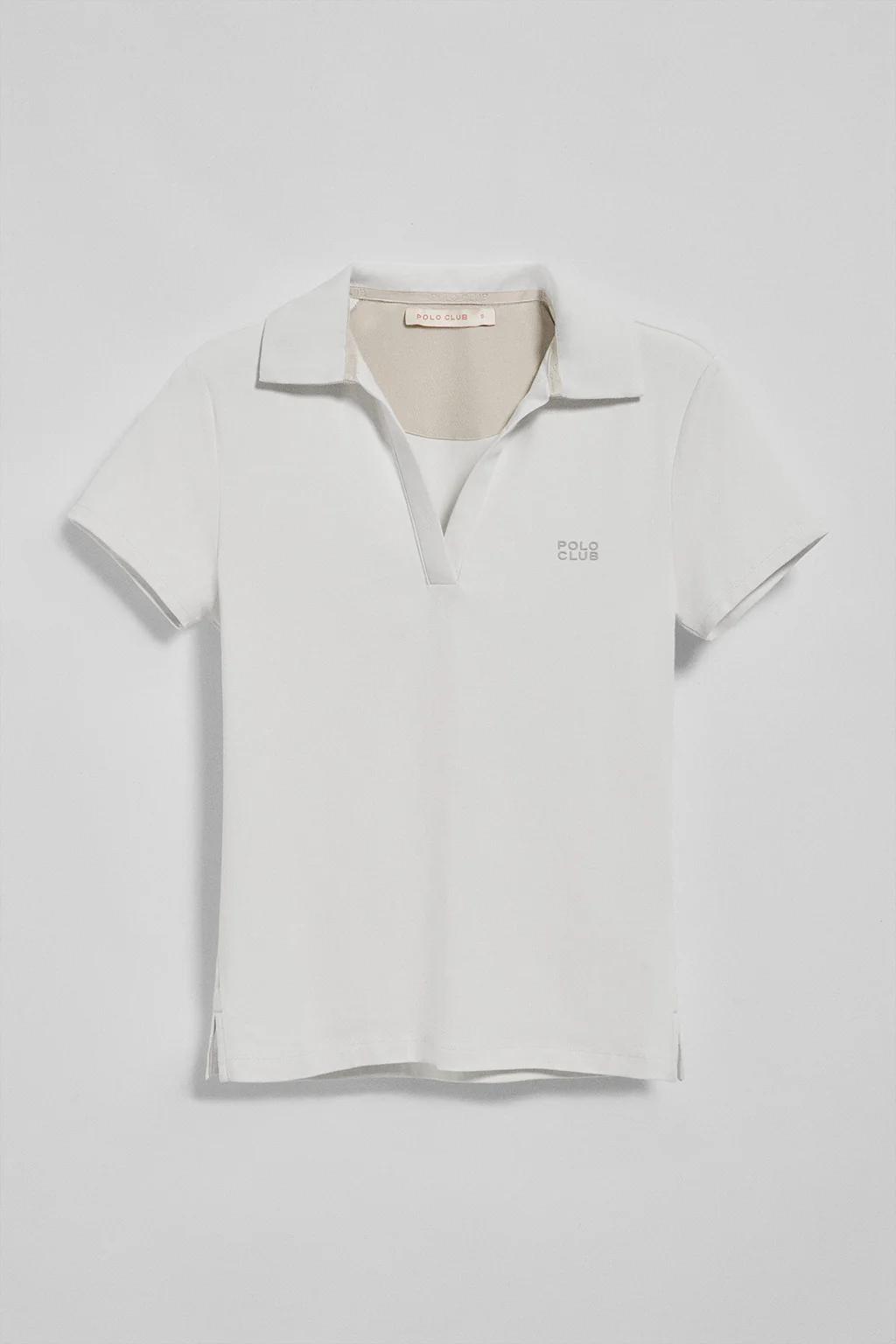 White buttonless polo shirt Pedraza with Polo Club rubber logo - Image 7
