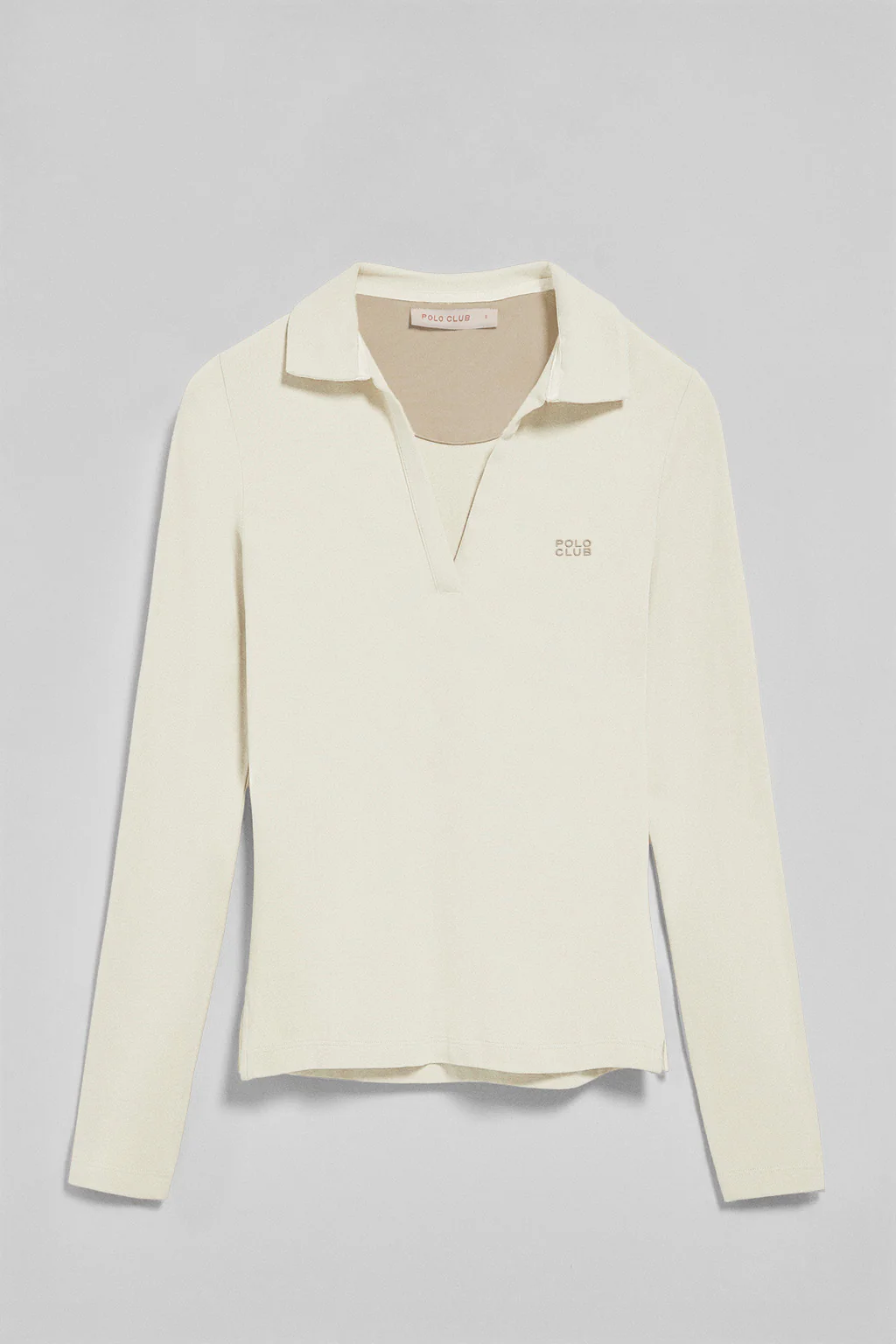 Nude buttonless polo shirt Pia with rubber Polo Club logo - Image 5