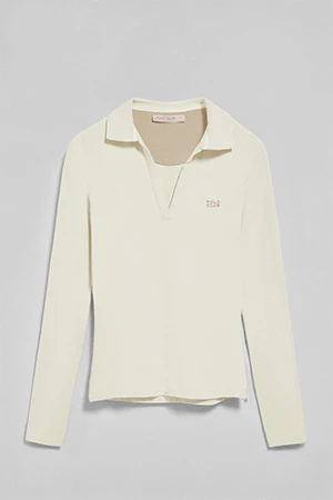 Nude buttonless polo shirt Pia with rubber Polo Club logo - Image 8