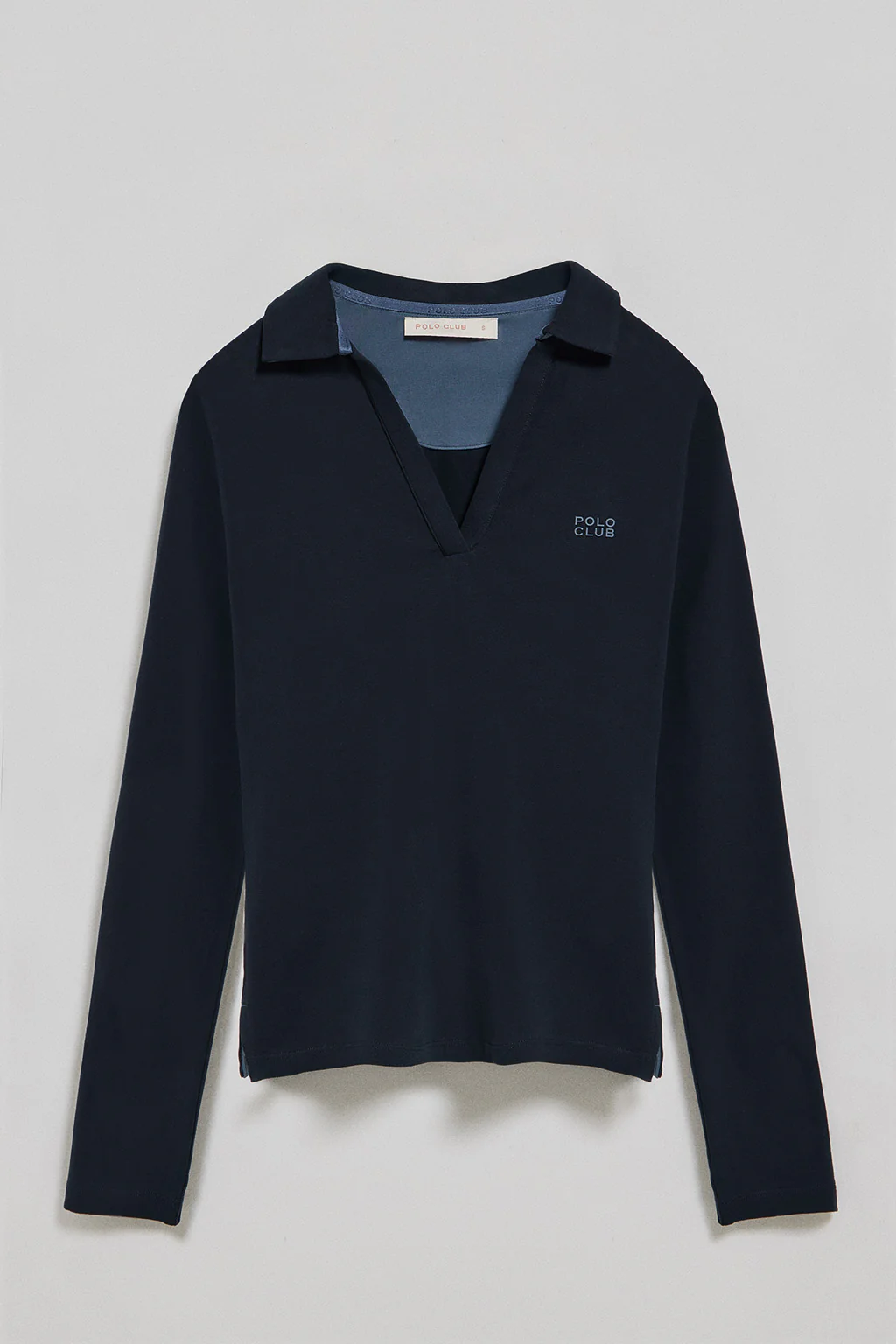 Navy-blue buttonless polo shirt Pia with rubber Polo Club logo - Image 7