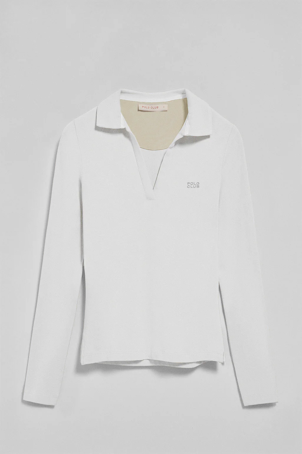 White buttonless polo shirt Pia with rubber Polo Club logo - Image 5
