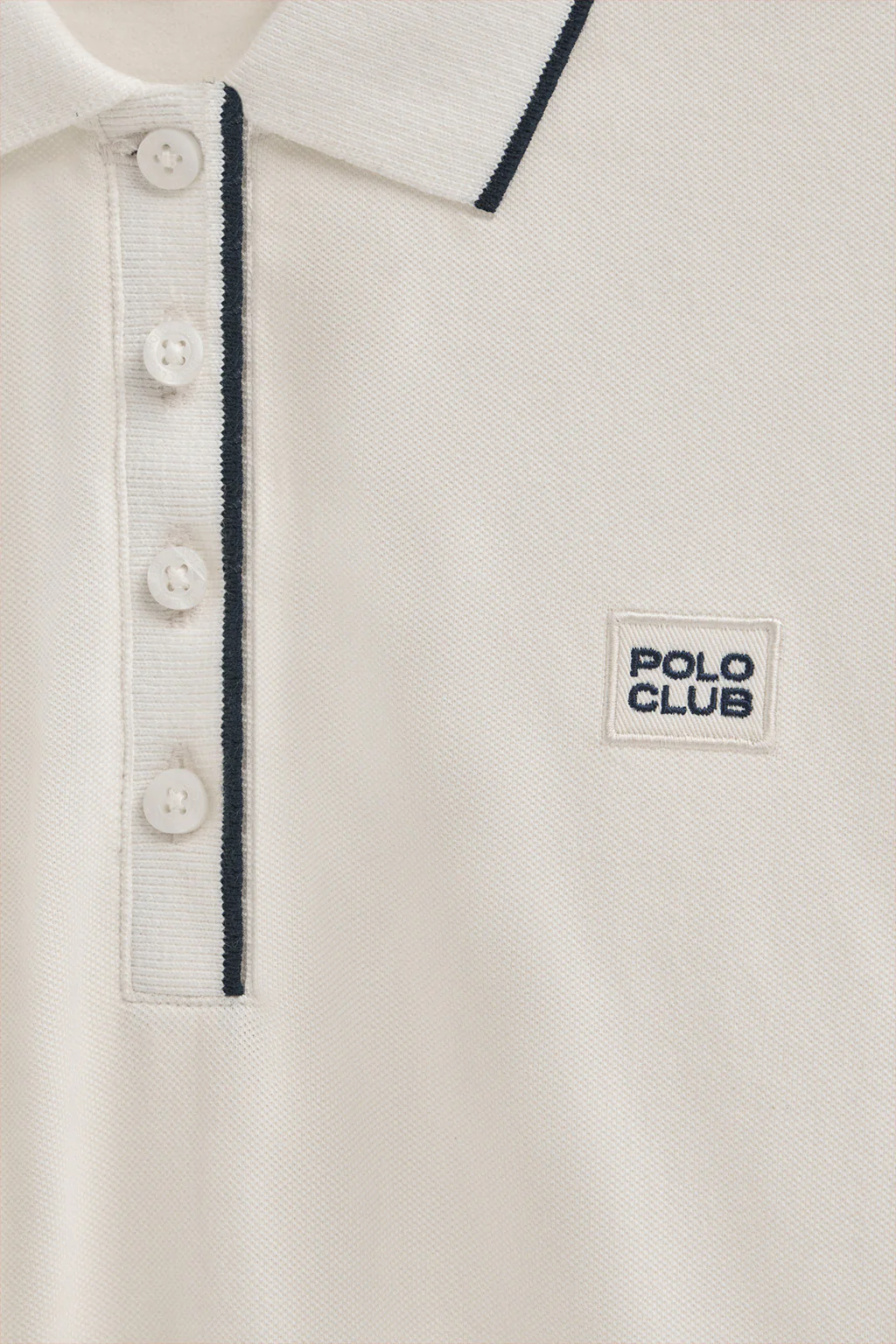 Dark-nude long-sleeve polo shirt with Polo Club satin patch - Image 7