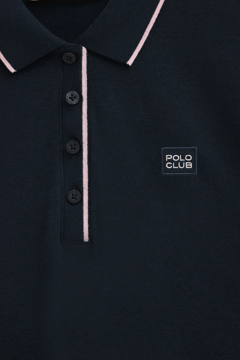 Dark-blue long-sleeve polo shirt with Polo Club satin patch - Image 7