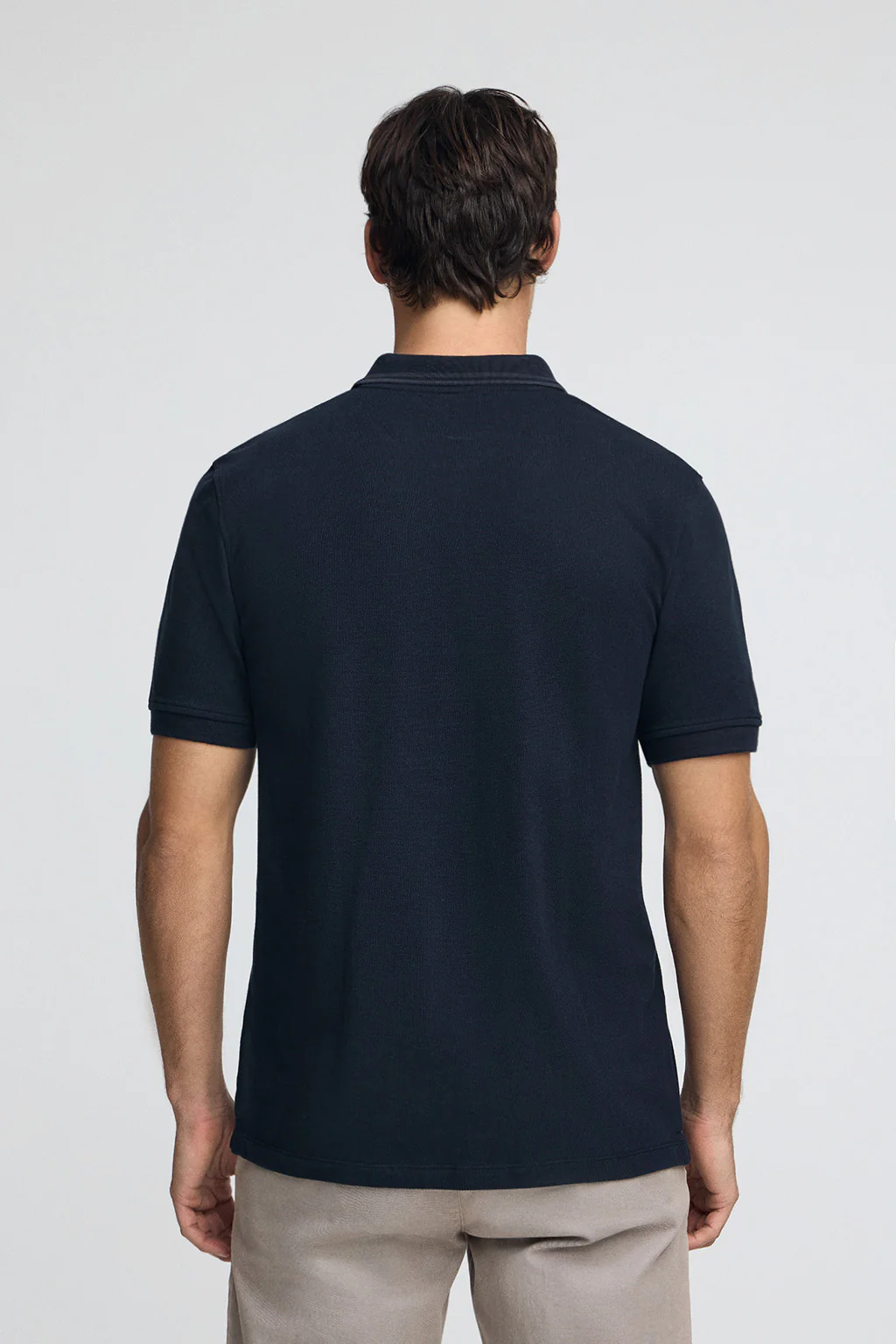 Navy-blue pique polo shirt with Polo Club patch - Image 5