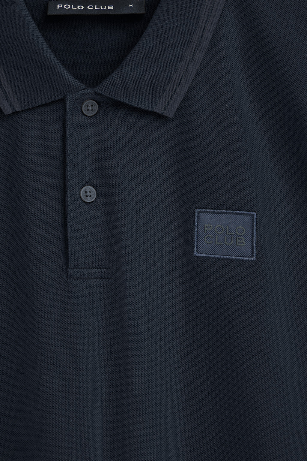 Navy-blue pique polo shirt with Polo Club patch - Image 7