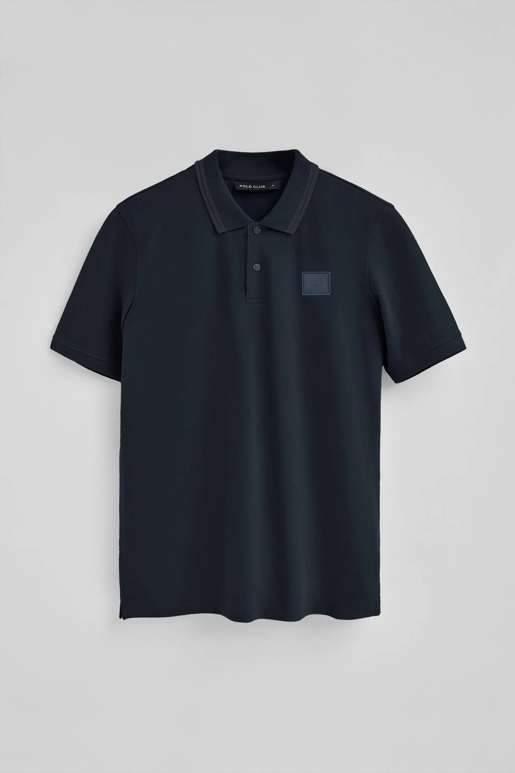 Navy-blue pique polo shirt with Polo Club patch - Image 8