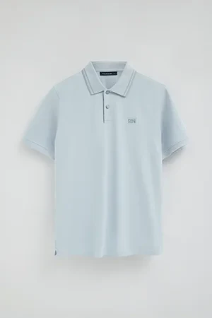 Light-blue short-sleeve polo shirt with Polo Club patch - Image 10