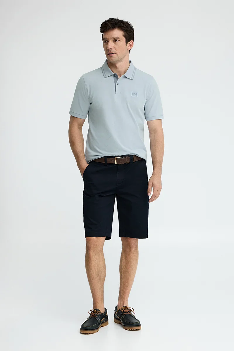 Light-blue short-sleeve polo shirt with Polo Club patch - Image 4