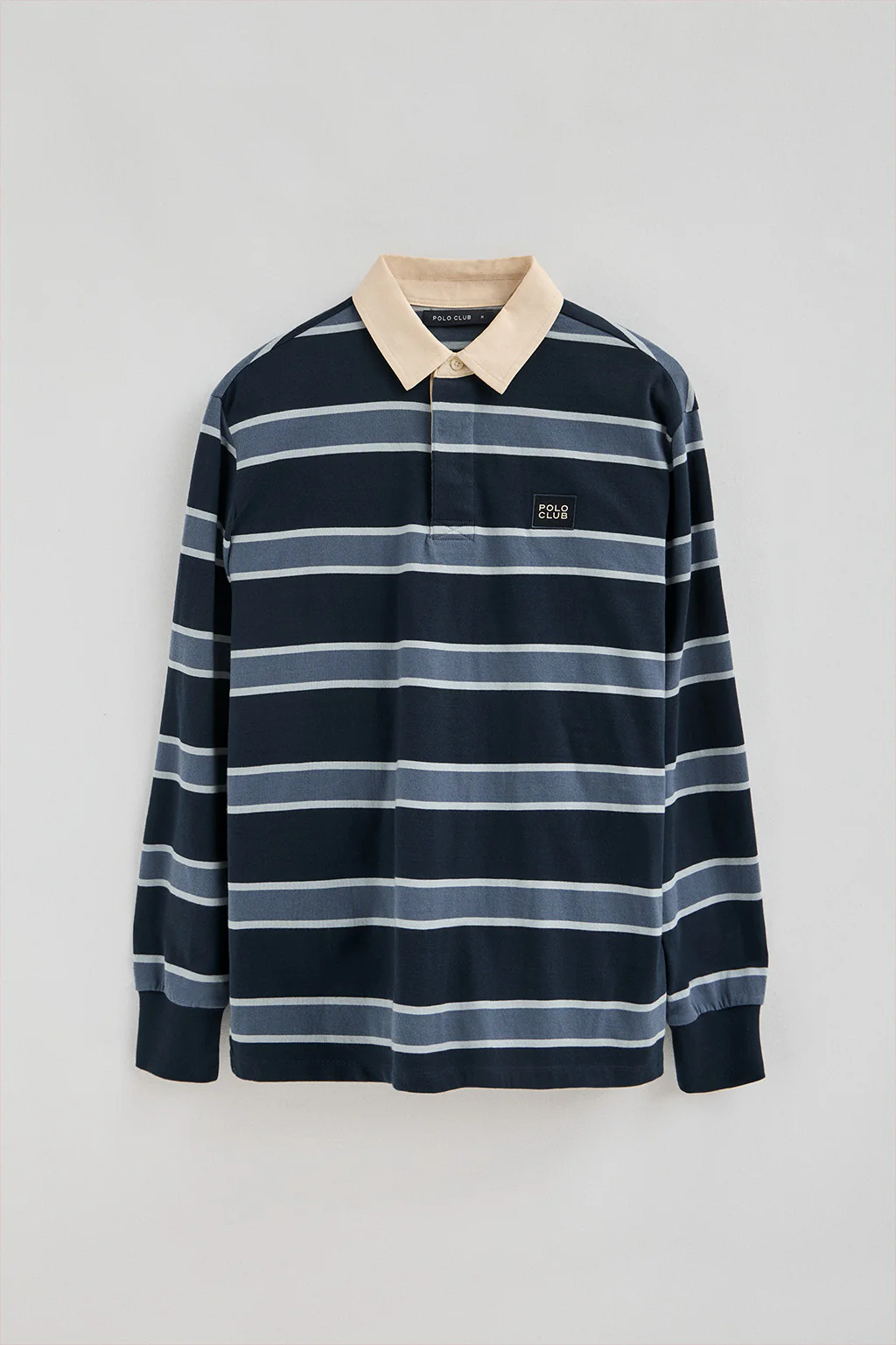 Denim-blue rugby polo shirt with Polo Club patch - Image 10