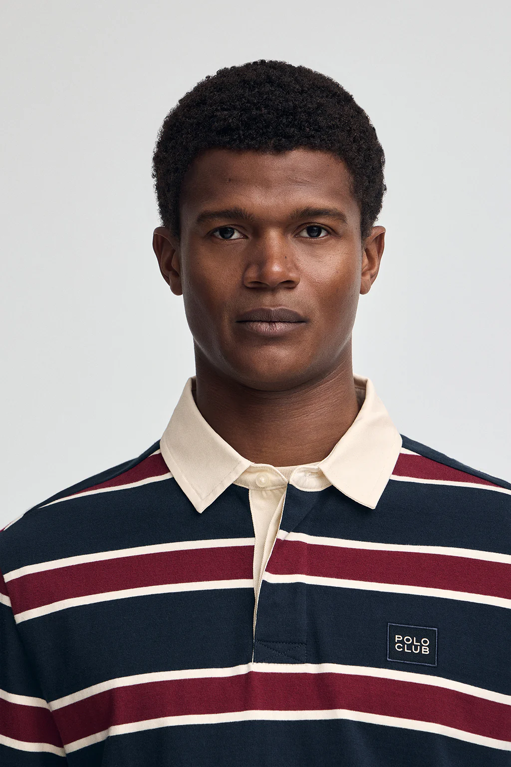 Maroon rugby polo shirt with Polo Club patch - Image 3