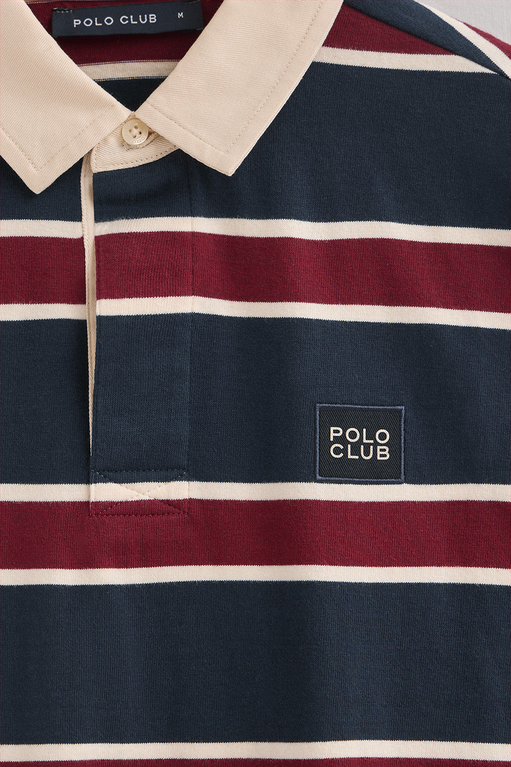 Maroon rugby polo shirt with Polo Club patch - Image 7
